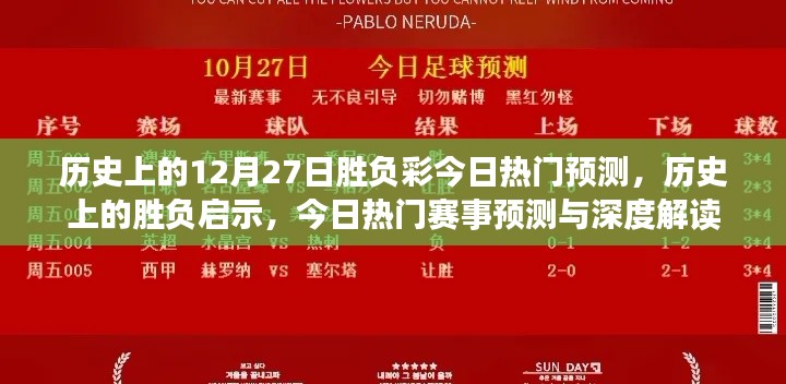 歷史上的勝負啟示與今日熱門賽事預(yù)測，揭秘12月27日的勝負彩深度解讀