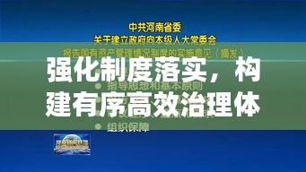 強化制度落實，構(gòu)建有序高效治理體系，打造治理新局面