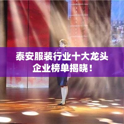 泰安服裝行業(yè)十大龍頭企業(yè)榜單揭曉！