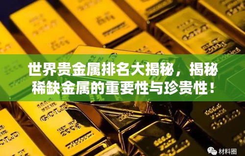 世界貴金屬排名大揭秘，揭秘稀缺金屬的重要性與珍貴性！