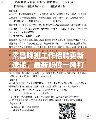 繁昌晚班工作招聘更新速遞，最新職位一網(wǎng)打盡