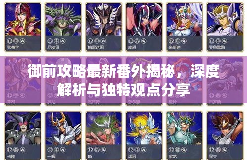 御前攻略最新番外揭秘，深度解析與獨特觀點分享