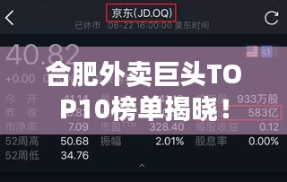 合肥外賣巨頭TOP10榜單揭曉！
