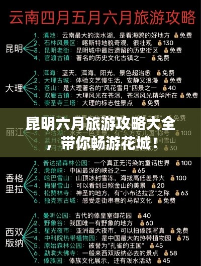 昆明六月旅游攻略大全，帶你暢游花城！